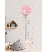 Efekt Reklam Balonlu Tavşan Boy Ölçer Duvar Sticker Çocuk Odası Duvar Sticker Bebek Odası Duvar Sticker Seti