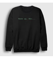 Presmono Unisex Siyah Wake Up Neo Film The Matrix Sweatshirt 254088tt