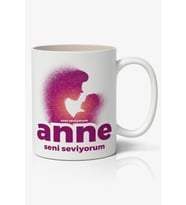 Anneler Günü Tasarımlı Yazılı Baskılı Kupa Bardak Baskılı Kahve Kupa Bardak