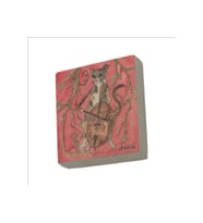 Çello Çalan Kedi Baskılı Taş Magnet 5X5