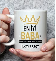 Babalar Günü Kişiye Özel Kupa Bardak - En İyi Baba 2 Kupa Tasarımı