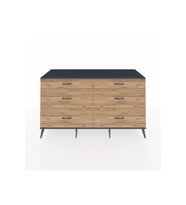 Kronos Konsol 6 Çekmeceli  176x59x99 Antrasit-Antrasit/Çam