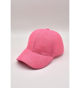 Kadın Jüt Beyzbol Şapka Doğal Hasır Güneş Koruyucu Spor Kep (Pembe)