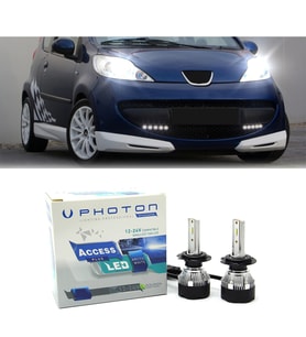 Peugeot 107 Led Xenon Uzun + Kısa Far Ampulü H4 Access Yeni Seri Beyaz