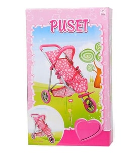 Aksesuarlı Puset 3 Teker Tenteli Puantiye Metal Puset 663 (Çok Renkli)