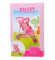 Aksesuarlı Puset 3 Teker Tenteli Puantiye Metal Puset 663 (Çok Renkli)