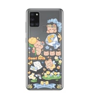 Samsung Galaxy A21S Uyumlu Küçük Sevimli Ayıcıklar Desenli Şeffaf Telefon Kılıfı