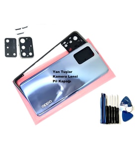 Tkgz Oppo A74 KASA Arka Pil Batarya Kapağı (TAMİR SETİ) MAVİ