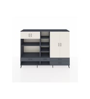 Hyperion Dolap 12 Raflı 4 Çekmeceli 4 Kapaklı 220x44x163 Antrasit-Aytaşı/Antrasit