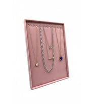 Süet Kumaş Pembe Renk 34/24 Cm Saç Ayaklı Kolye Zincir Tebih Sergileme Standı
