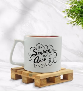 BK Gift Kişiye Özel İsimli Middle Beyaz Kupa Bardak Model 6