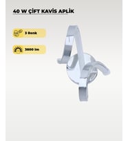 40W LED Çift Kavis Aplik – 3 Renk Işık (Sarı/Beyaz/Gün Işığı) Krom Modern Duvar Aydınlatması