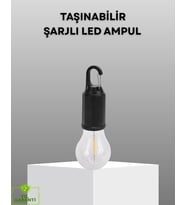 Şarjlı Kancalı LED Lamba – Kamp, Balkon ve Acil Durum Işığı