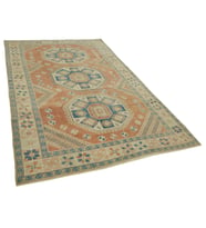 Mavi Halı Etnik Stil Geometrik Desenli El Dokuma Mat Dokulu Salon Halısı Yatak Odası İçin