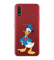 Samsung Galaxy A01  Kapak Donald Duck Tasarımlı Şeffaf Silikon Kılıf