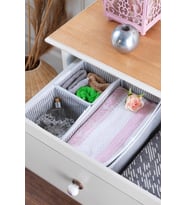3 Bölmeli 4 Parça Çekmece İçi Düzenleyici  Organizer Beyaz/Gri (Beyaz - Açık Gri)
