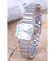 Gümüş Renk Kordon Kare Gümüş Renk Kadran Minimal Kadın Kol Saati ST-304265