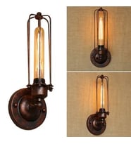 RİOLİGHT RETRO,VİNTAGE,RUSTİK FIRÇALI BAKIR 1XE27 MAFSALLI HAREKETLİ BAŞLIK METAL DUVAR APLİK