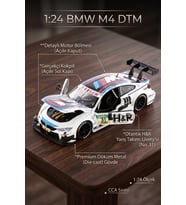1:24 Ölçek BMW M4 DTM Beyaz Diecast Metal Model Araba Açılabilir Kapı ve Kaput