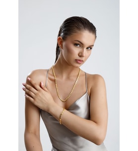 14 Ayar Altın Pullu Zincir Kolye 4 mm (Sarı Altın)
