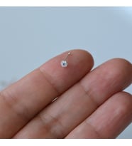 Heppii 925 Ayar Gümüş Mini Nazar Çiçek Hızma Nazarlı Burun Piercing (Çok Renkli)
