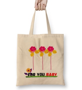 FOR YOU MY Daddy Flowers Bez Çanta Uzun Saplı