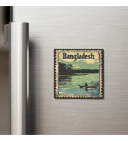 Bangladeş Bangladesh - Posta Pulu Temalı Ülke - Baskılı Buzdolap Magneti Kare - 9x9 cm