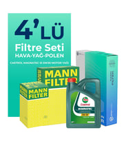 MANN Alfa Mito 1.3 Dizel Filtre Bakım Seti Castrol Motor Yağlı (2009-2018) 4 Lü