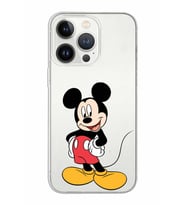 Apple iPhone 13 Pro Uyumlu Kapak Mickey Mouse Tasarımlı Şeffaf Silikon Kılıf