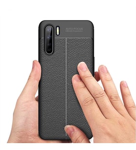 Oppo Reno 3 Kılıf Pu-Deri Leather-Pu Serisi Protected Case (Siyah)