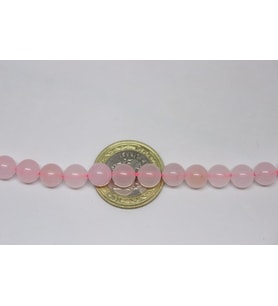 Pembe Kuvars Taşı YARIM Dizi 8mm (18cm uzunluğundadır)