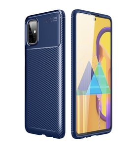 Galaxy M51 Kılıf Auto Focus Karbon Kapak - Lacivert