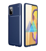 Galaxy M51 Kılıf Auto Focus Karbon Kapak - Lacivert