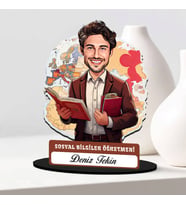 En Başarılı Erkek Sosyal Bilgiler Öğretmenine Hediye Karikatürlü Biblo