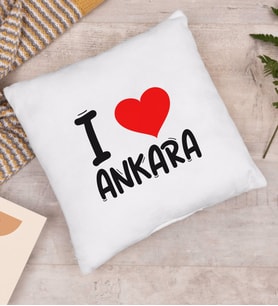 BK Gift I Love Ankara Tasarımlı Yastık - Model 1