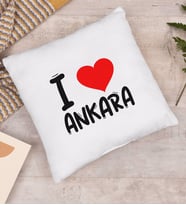 BK Gift I Love Ankara Tasarımlı Yastık - Model 1