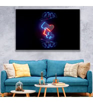 Neon Oyun Kartı Kanvas Tablo