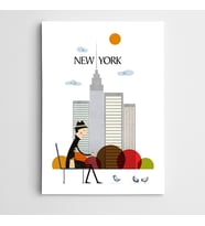 New York Çizim Kanvas Tablo