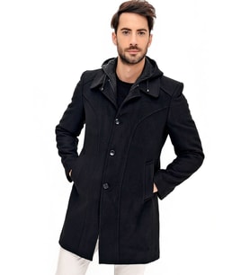 PLT8366 DEWBERRY ERKEK PALTO-SİYAH