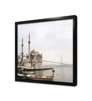 Karlı Hava Ortaköy Camii Çerçeveli Cam Tablo