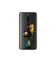 Redmi 8 ile Uyumlu Splash Kedi Tasarımlı Şeffaf Silikon Kılıf