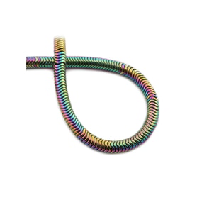 Hematit Doğal Taş Parlak Gökkuşağı Rondela Kesim 6x1mm Dizi
