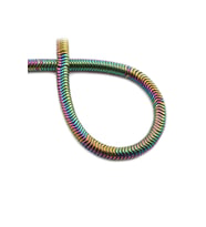 Hematit Doğal Taş Parlak Gökkuşağı Rondela Kesim 6x1mm Dizi