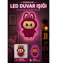 Işıklı Duvar Süsü / Labubu / Işıklı Kapı Süsü (K.Pembe)