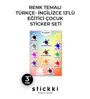 Renkler İngilizce-Türkçe Tasarımlı Kredi Kartı Sticker Kaplama