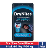 Huggies Drynites Erkek 4-7 Yaş Emici Gece Külodu 17-30 Kg 10x3 30 Adet
