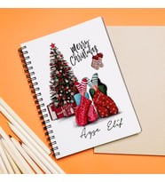 Mutlu Yıllar & Merry Christmas & Yılbaşı Tasarımlı Defter Kişiye Özel