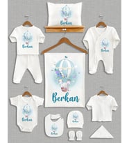 Bebeqon Kişiye Özel İsimli 11'li Organik Hastane Çıkışı Seti