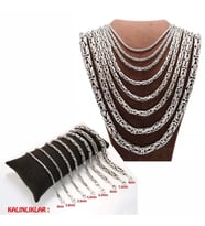 Erkek Gümüş Set - 2.8mm Yuvarlak Kral • Işıklı Kutuda Sevgiliye • Eşe • Babaya Kolye Bileklik