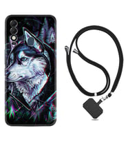 Tecno Spark 8T Kılıf Silikon Boyun Askılı İpli Desenli Silikon Dog Eyes 1761